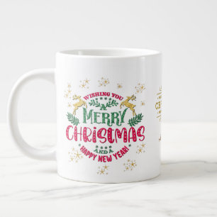 Wishing You a Merry Christmas & a Happy New Year Large Coffee Mug