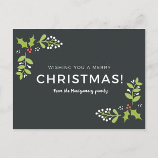 Wishing You A Merry Christmas! Customizable Postcard
