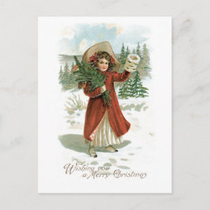 Wishing You a Merry Christmas Holiday Postcard
