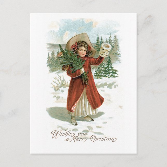 Wishing You a Merry Christmas Holiday Postcard (Front)