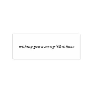 wishing you a merry Christmas Script Rubber Stamp