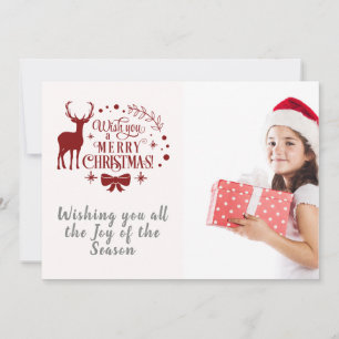 Wishing You A Merry Christmas/Typography/Snowflake Holiday Card
