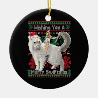 Wishing You A Merry Swiftmas ugly Christmas Ceramic Ornament