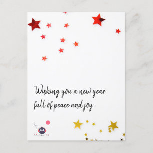 Wishing you a new year full of peace and joy. postcard