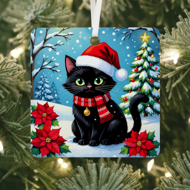 Wishing You a Paw-some Christmas | Personalized  Metal Ornament (Insitu)