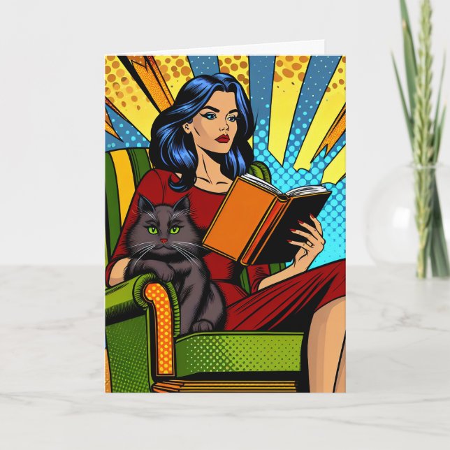 Wishing you a Purr-fect Birthday Pop Art Card (Front)