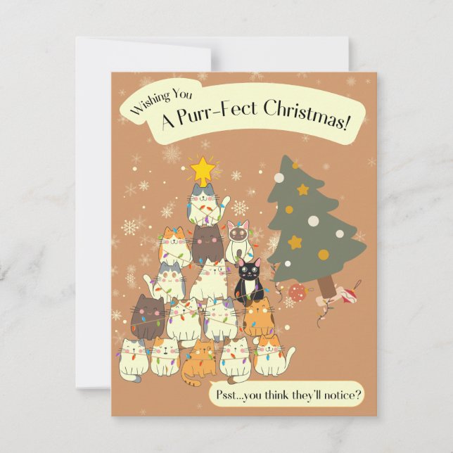 Wishing You a Purr-Fect Christmas Card (Front)