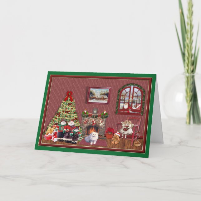 Wishing You A Purrfect Merry Christmas! Holiday Card (Front)