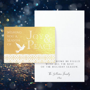 Wishing You a Season of Joy and Peace Holiday Foil Card