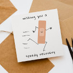 Wishing You A Speedy Recovery Get Well Soon Card<br><div class="desc">This funny card is the perfect way to wish that someone special a speedy recovery. The design features a cute speedy band-aid and fun typography wording which is easy to personalize. The back of the card is blank for you to hand write a personal message or you can add more...</div>