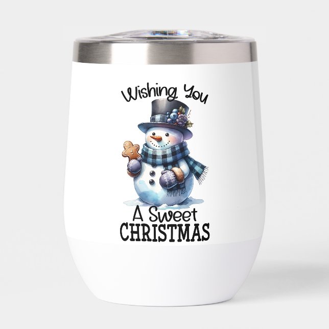 Wishing you a sweet Christmas cute snowman  (Front)