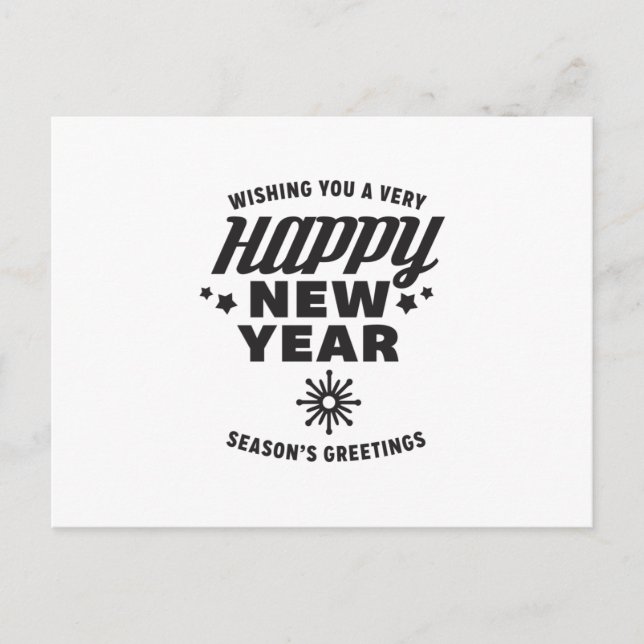 Wishing You a Very Happy New Year Postcard (Front)