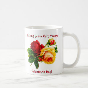 Wishing You a Very Happy Valentine's Day Rose Gift Coffee Mug