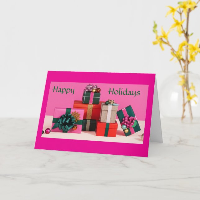 WISHING YOU A "VERY MERRY CHRISTMAS" CARD (Yellow Flower)