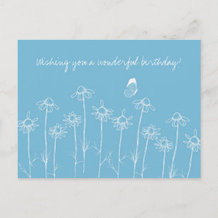 Wishing You A Wonderful Birthday Butterflies Postcard
