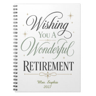 Wishing You A Wonderful Retirement Personalized Notebook