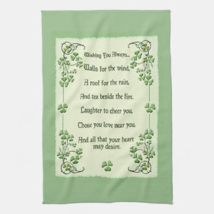 Wishing You Always Irish Blessing Kitchen Towel