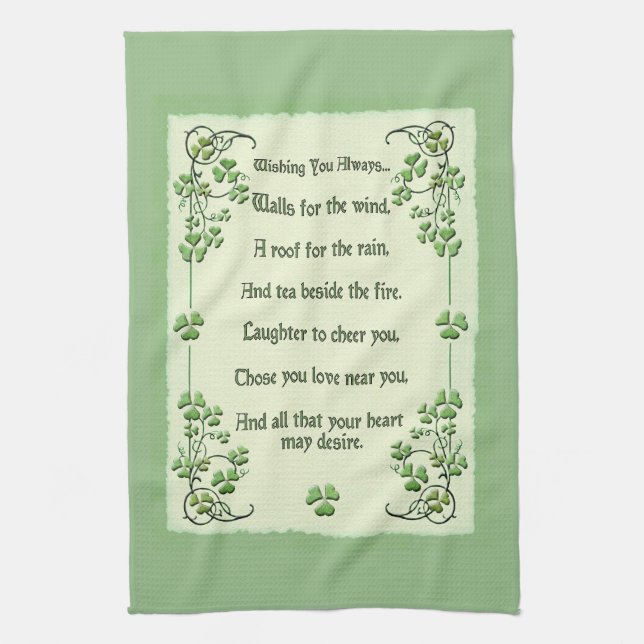 Wishing You Always Irish Blessing Kitchen Towel (Vertical)