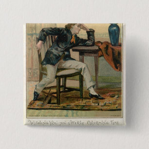 Wishing You An Utterly Charming Time, Victorian Ch 2 Inch Square Button