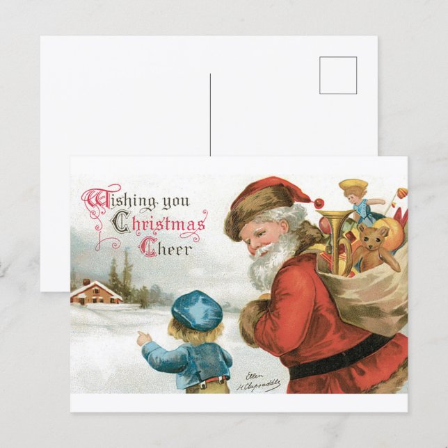 Wishing You Christmas Cheer by Ellen Clapsaddle Postcard (Front/Back)