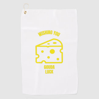 Wishing you gouda luck funny cheese pun jokes golf towel