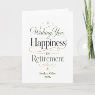 Wishing You Happiness In Retirement Personalized Card