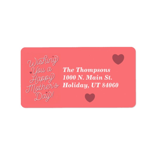 Wishing You Happy Mother's Day / Address Labels (Front)