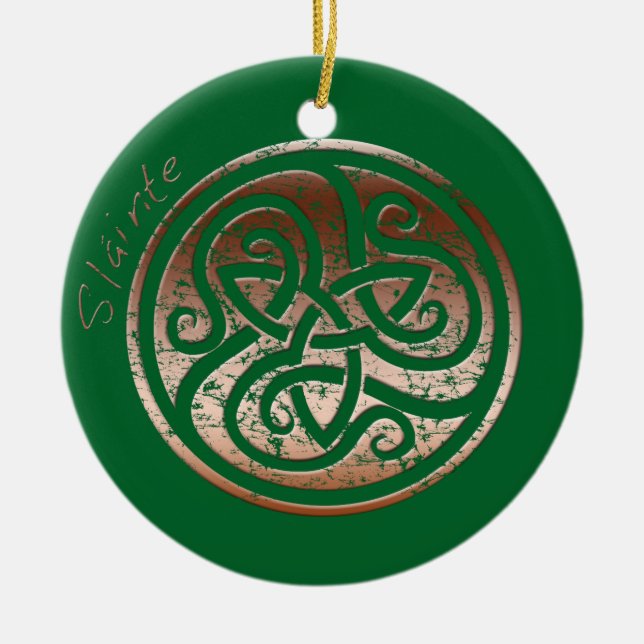 Wishing you Health- Slainte Ceramic Ornament (Front)
