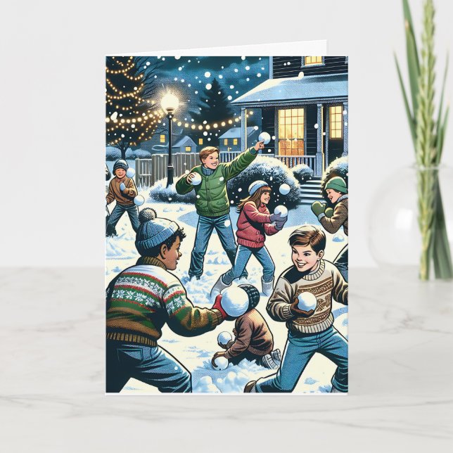 Wishing you Holiday Joy | Snowball Fight (Front)