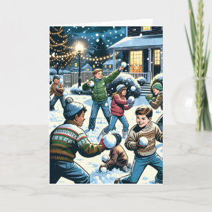 Wishing you Holiday Joy   Snowball Fight