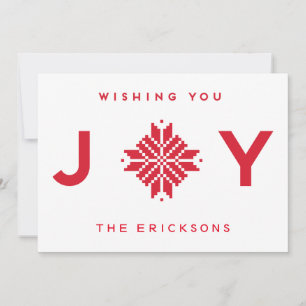 Wishing You Joy Christmas Holiday Personalized Card