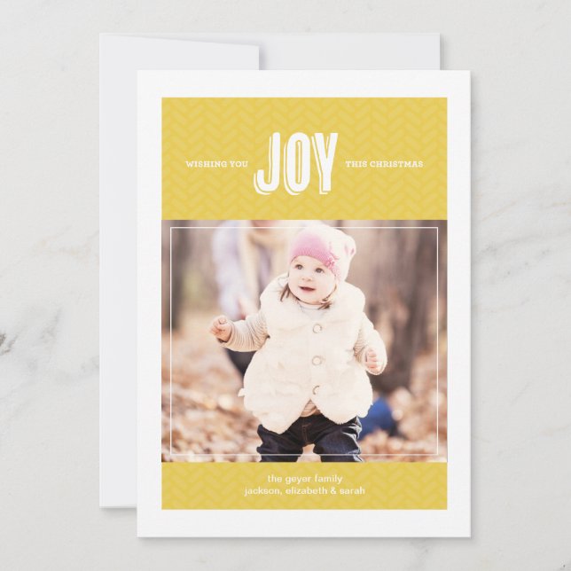 Wishing You Joy - Holiday Photo Greeting Card (Front)