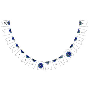 Wishing you joy! Mandala in dark blue Bunting Flags