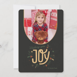 Wishing You Joy Photo Holiday Greeting Card