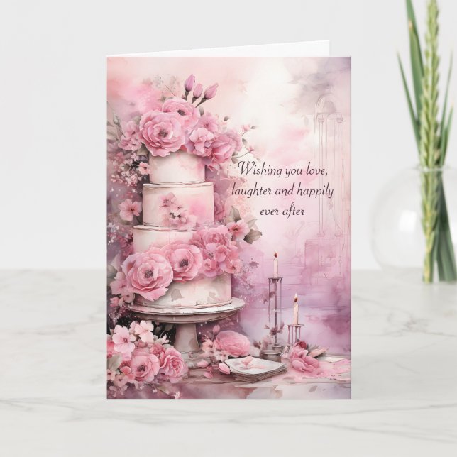 Wishing you love, laughter and happily ever after card (Front)