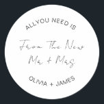 Wishing You Riches From The New Mr   Mrs Wedding Classic Round Sticker<br><div class="desc">Wishing You Riches From The New Mr   Mrs Wedding Classic Round Sticker</div>