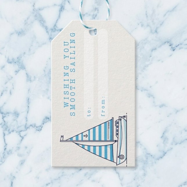 Wishing You Smooth Sailing Gift Tags (Set sail for happy birthdays.)