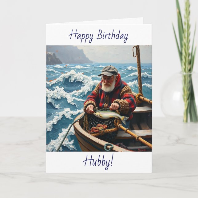 Wishing your Husband a Happy Birthday | Fishing  Card (Front)