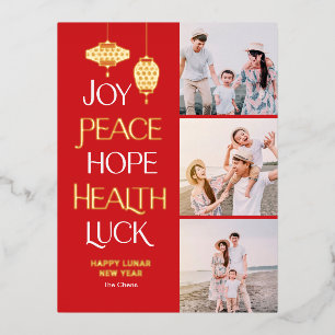 Wishwords FOIL Chinese New Year Carte postale
