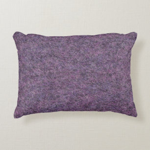 Wispy Black Purple White Faux Shag Texture Decorative Pillow