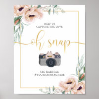 Wispy Boho Floral Poppies Oh Snap Poster