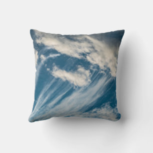 Wispy Cirrus Clouds and Blue Sky - Skyscape Fine A Throw Pillow