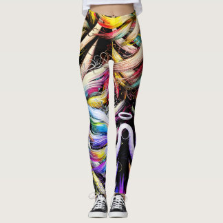 Wispy Colours of the Rainbow on Customized Tight Leggings