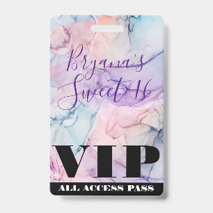 Wispy Ethereal Pastel Watercolor Birthday VIP   Badge