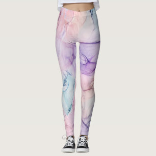Wispy Ethereal Pastel Watercolor Inky Fantasy Glam Leggings