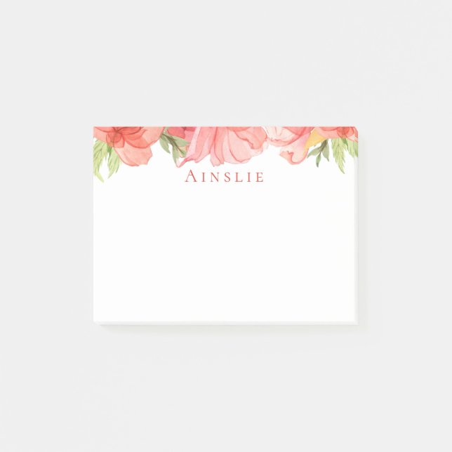 Wispy Floral Personalized Notes (Front)