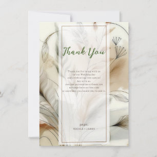 Wispy Greenery Modern Botanical Boho Thank You Invitation