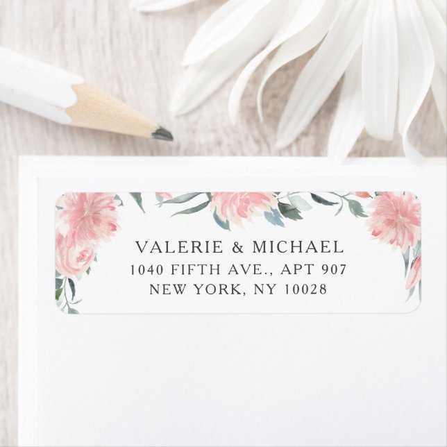 Wispy Pink Floral Watercolor Border (Insitu)