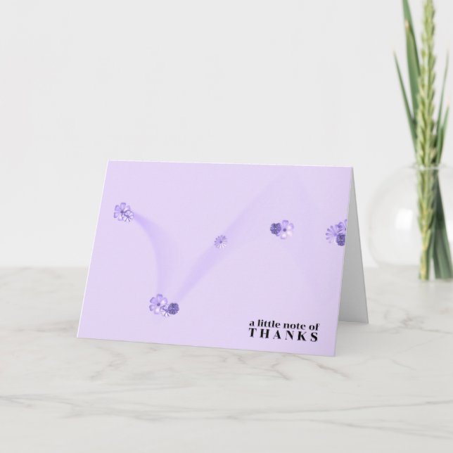 Wispy Purple Flowers Thank You Card (Front)