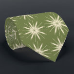 Wispy Snowflake Foulard OLive Two-sided Tie<br><div class="desc">Olive and creme colorway. This tie is inspired by advertising art of the fifties. This wispy design is cream shown here on a olive background. (All background colours are customizable.) Fun tie for that conservative male with a sense of humour & a passion for life,  especially for the holidays!</div>